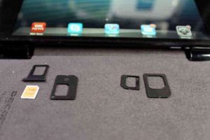 sim card and a laptop