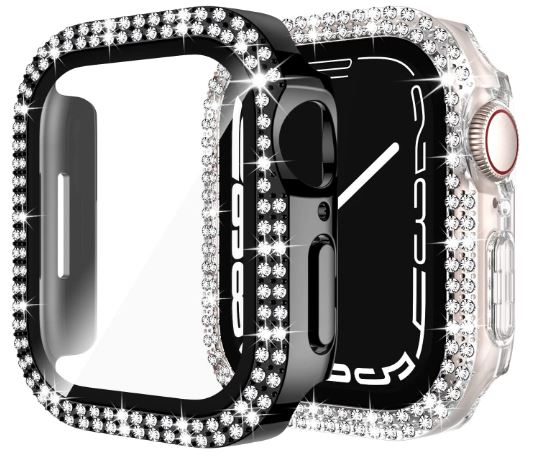 Recoppa 2-Pack Bling Case Compatible for Apple Watch 45mm Series 7 with Screen Protector